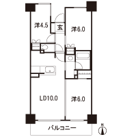 Floor: 3LDK, occupied area: 60.18 sq m