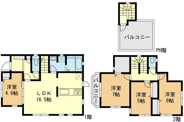 Floor plan. (F Building), Price 42,958,000 yen, 4LDK, Land area 107.31 sq m , Building area 98.33 sq m