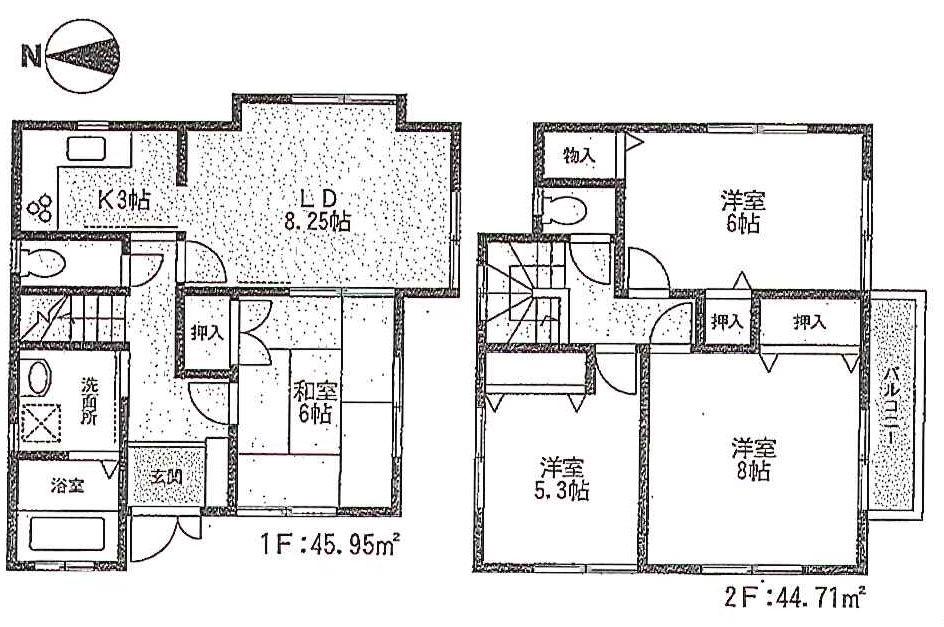 Floor plan. 29,800,000 yen, 4LDK, Land area 100.23 sq m , Building area 90.66 sq m