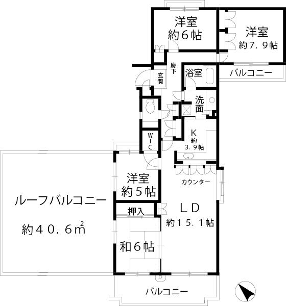 Floor plan. 4LDK, Price 32,800,000 yen, Occupied area 99.81 sq m , Balcony area 16.3 sq m