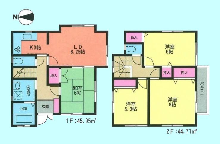 Floor plan. 28.8 million yen, 4LDK, Land area 100.23 sq m , Building area 90.66 sq m