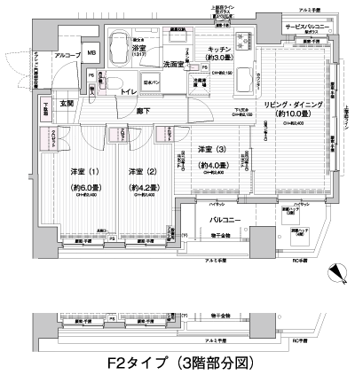 Floor: 3LDK, the area occupied: 58.6 sq m, Price: TBD