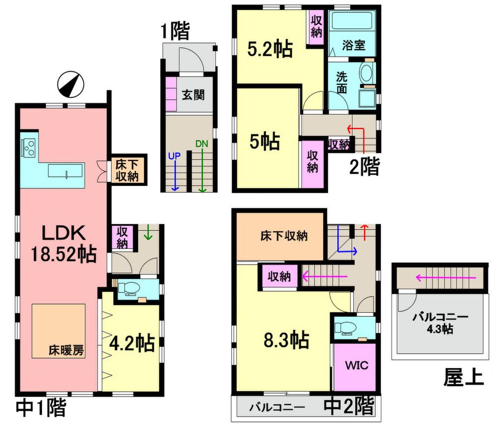 Floor plan. 76,958,000 yen, 4LDK, Land area 101.51 sq m , Building area 108.06 sq m