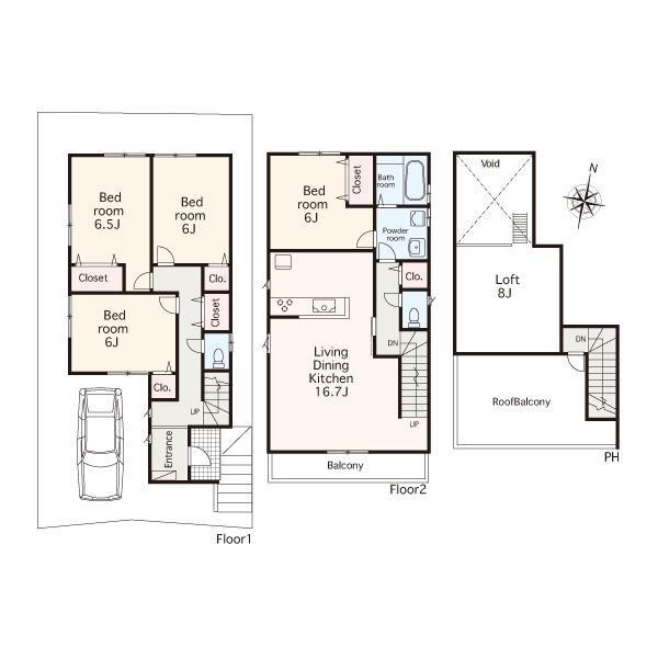 Floor plan. 58,800,000 yen, 4LDK, Land area 99.42 sq m , Building area 115.5 sq m