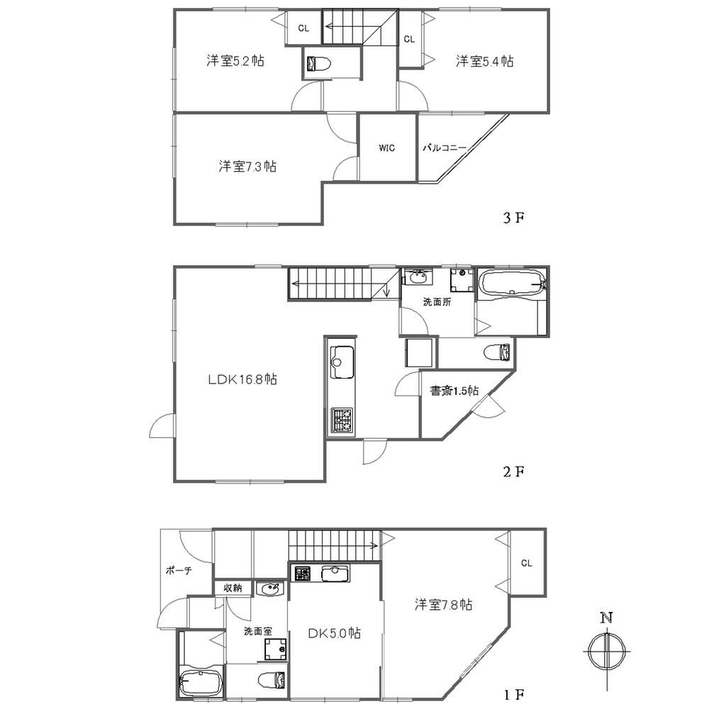 Compartment view + building plan example. Building plan example, Land price 34,800,000 yen, Land area 78 sq m , Building price 24 million yen, Building area 116.18 sq m rental combination residential building plan example Building price 24 million yen, Building area 116.18 sq m