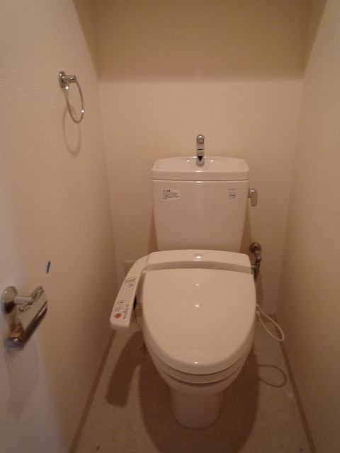 Toilet. It is a photograph of another room of the same type. 