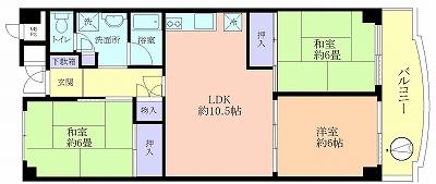 Floor plan. 3LDK, Price 24,800,000 yen, Occupied area 67.32 sq m , Balcony area 8.8 sq m