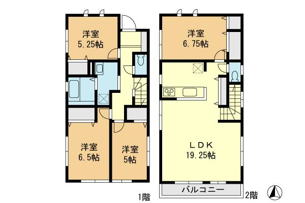 Floor plan. 47,900,000 yen, 4LDK, Land area 100.52 sq m , Building area 98.54 sq m