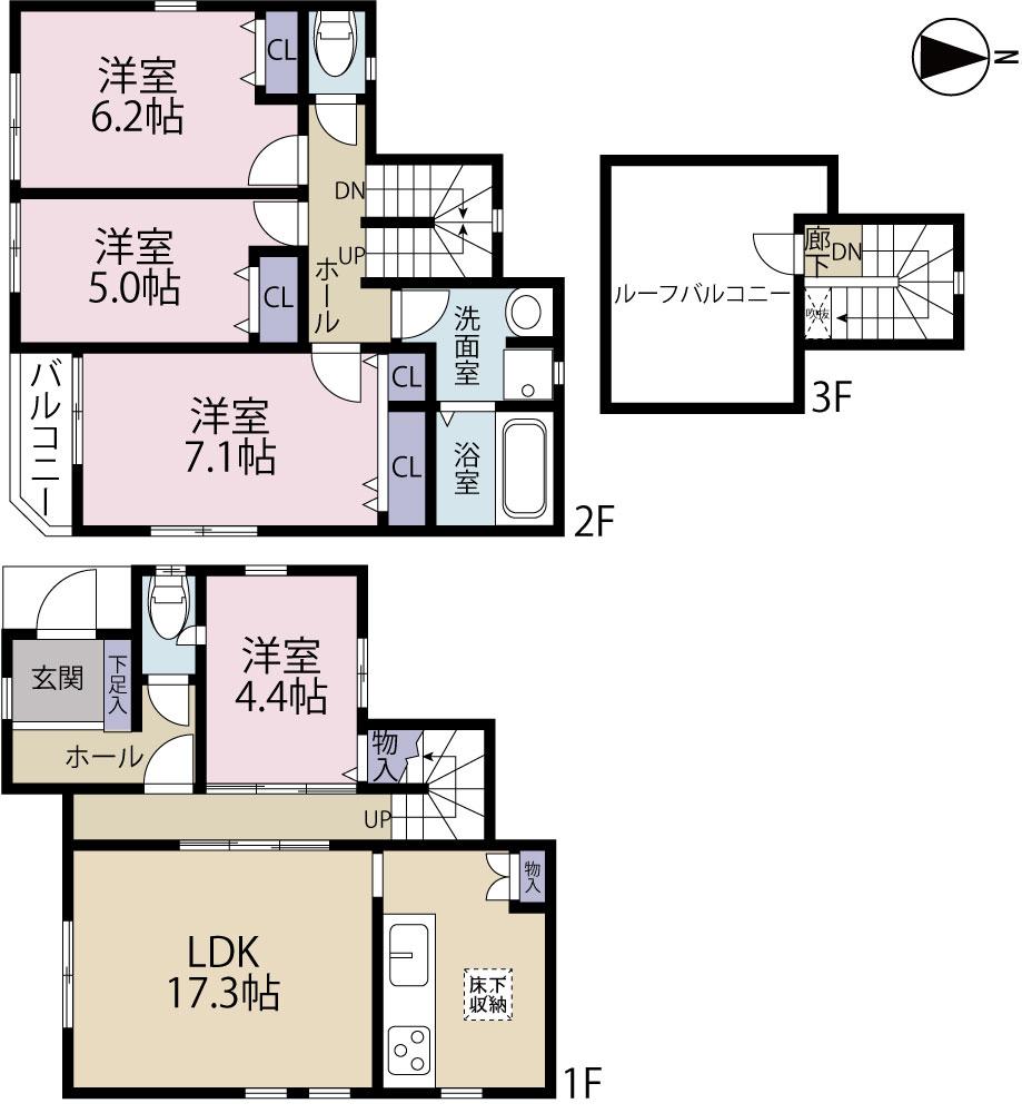 Floor plan. (D), Price 40,958,000 yen, 4LDK, Land area 127.78 sq m , Building area 99.35 sq m