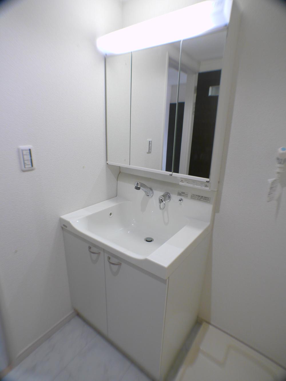 Wash basin, toilet. Bathroom vanity