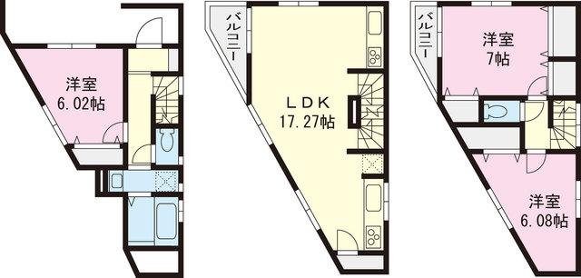 Floor plan. 28.8 million yen, 3LDK, Land area 63.69 sq m , Building area 97.91 sq m