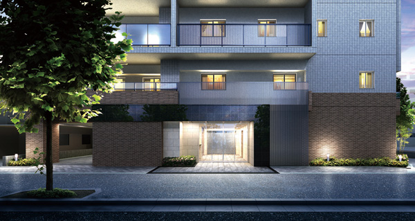 Shared facilities.  [The ・ East Entrance Rendering] Among cool suitable for family life adopted the appearance design can feel the prestige and warmth to in Shin-Yokohama. Entrance to become the face of abode, We design and feel the style that was Lin as Yingbin space.