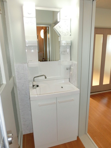 Washroom. Wash basin of the new mounting