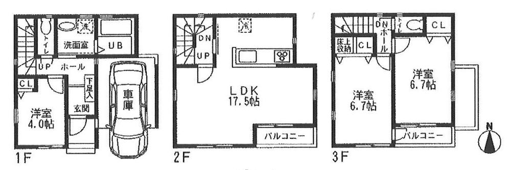 Floor plan. 37,960,000 yen, 3LDK, Land area 51 sq m , Building area 98.53 sq m