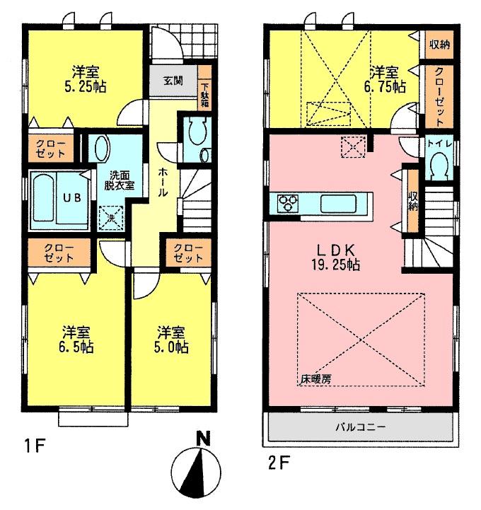 Floor plan. 47,900,000 yen, 4LDK, Land area 100.52 sq m , Building area 98.54 sq m floor plan