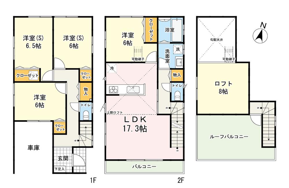 Floor plan. (A Building), Price 58,800,000 yen, 4LDK, Land area 99.42 sq m , Building area 115.5 sq m