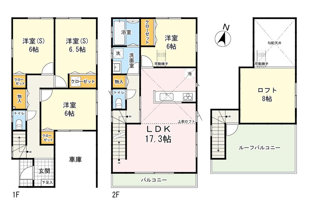 Floor plan. (B Building), Price 58,800,000 yen, 4LDK, Land area 99.43 sq m , Building area 115.5 sq m