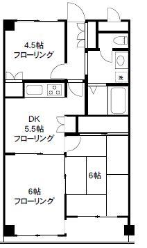 Floor plan. 3DK, Price 17.8 million yen, Occupied area 51.61 sq m , Per balcony area 5.9 sq m south-facing, Good per yang