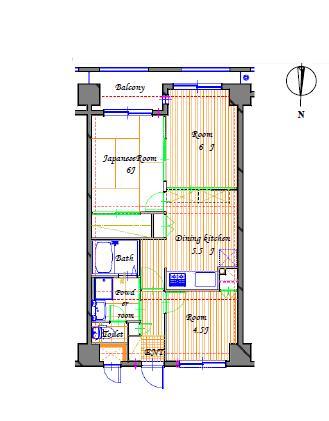Floor plan. 3DK, Price 17.8 million yen, Occupied area 51.61 sq m , Balcony area 5.9 sq m