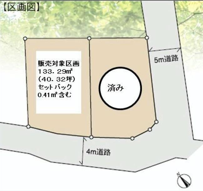 Compartment figure. Land price 48,300,000 yen, Land area 133.29 sq m