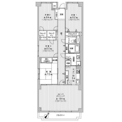 Floor plan. 4LDK, Price 45,800,000 yen, Footprint 127.38 sq m , Balcony area 8.1 sq m