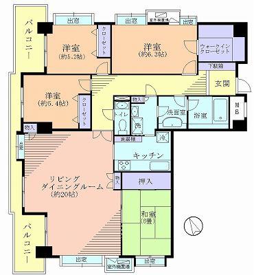 Floor plan. 4LDK, Price 49,800,000 yen, The area occupied 115.5 sq m , Balcony area 17.53 sq m