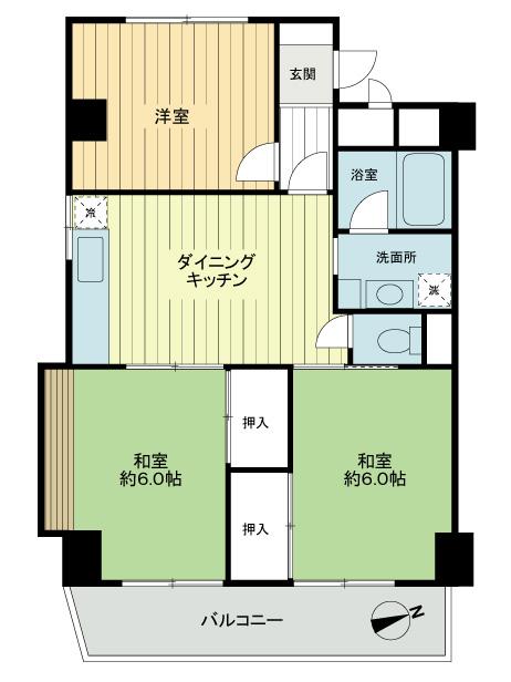 Floor plan. 3DK, Price 22,800,000 yen, Footprint 58.7 sq m , Balcony area 8.19 sq m
