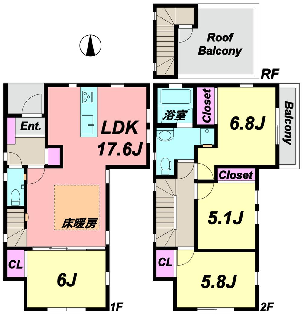 Floor plan. (A Building), Price 39,958,000 yen, 4LDK, Land area 97.1 sq m , Building area 99.77 sq m