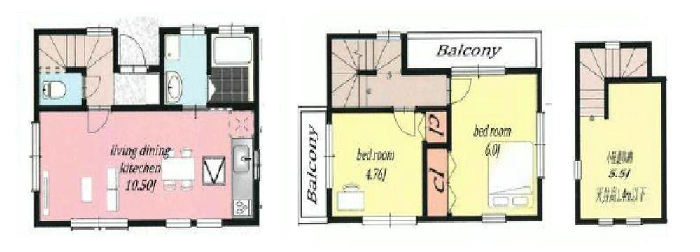 Floor plan. 29,958,000 yen, 2LDK, Land area 66.15 sq m , Building area 52.86 sq m