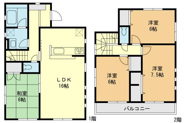 Floor plan. (Building 2), Price 39,800,000 yen, 4LDK, Land area 142.64 sq m , Building area 93.96 sq m