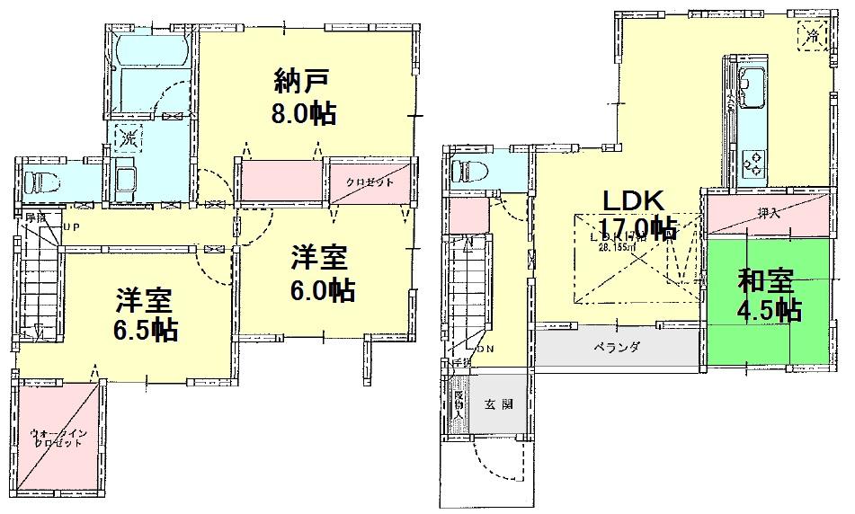Floor plan. (12-A Building), Price 42 million yen, 3LDK+S, Land area 146.46 sq m , Building area 104.33 sq m