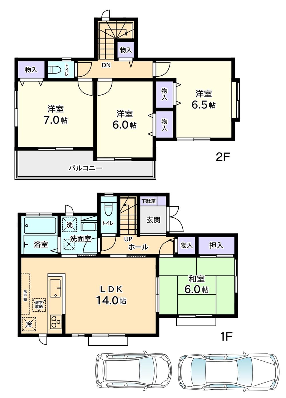 Floor plan. (K Building), Price 42,800,000 yen, 4LDK, Land area 125.71 sq m , Building area 95.22 sq m