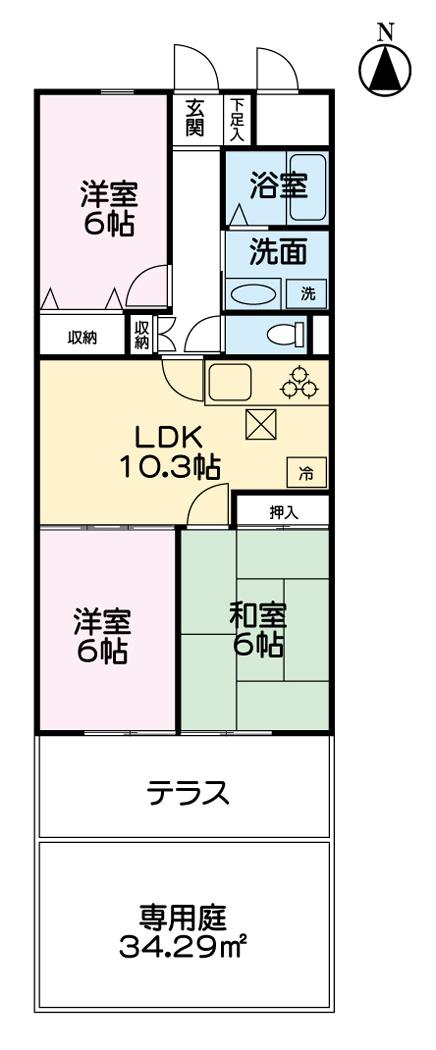 Floor plan. 2LDK + S (storeroom), Price 23.8 million yen, Footprint 62.1 sq m , Balcony area 6.36 sq m