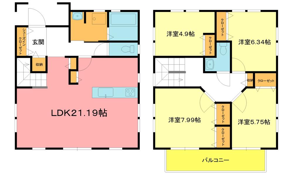 Floor plan. (B), Price 73,958,000 yen, 4LDK, Land area 190.75 sq m , Building area 120.76 sq m