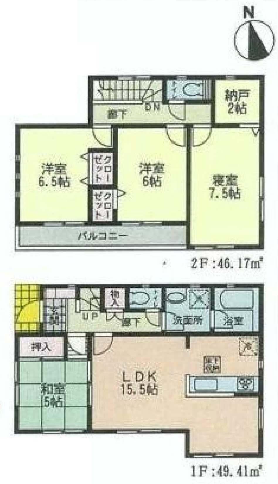 Floor plan. (3 Building), Price 36,800,000 yen, 4LDK, Land area 145.87 sq m , Building area 95.58 sq m