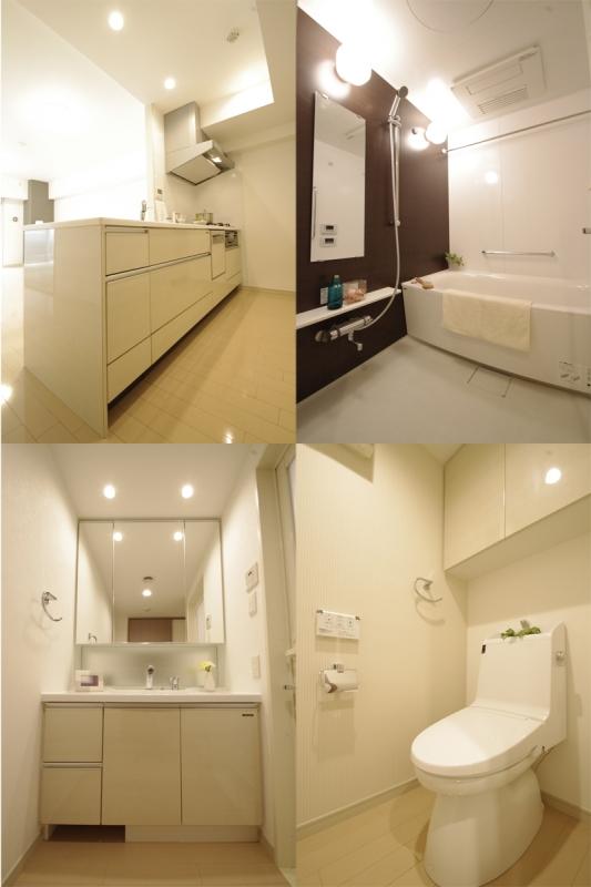 Kitchen. The kitchen is a glass top gas stove, Toilet has been renovated to LIXIL made shower toilet, Bathroom mist sauna, With ventilation drying function