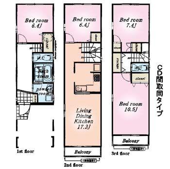 Floor plan. 44,800,000 yen, 4LDK, Land area 71.85 sq m , Building area 128.05 sq m