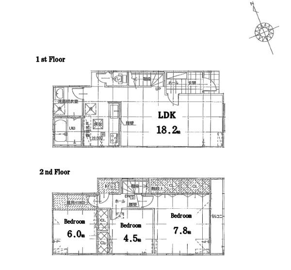 Floor plan. Price 49,800,000 yen, 3LDK, Land area 86.31 sq m , Building area 84.17 sq m