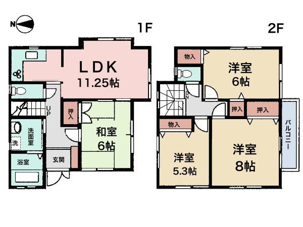Floor plan. 28.8 million yen, 4LDK, Land area 100.23 sq m , Building area 90.66 sq m
