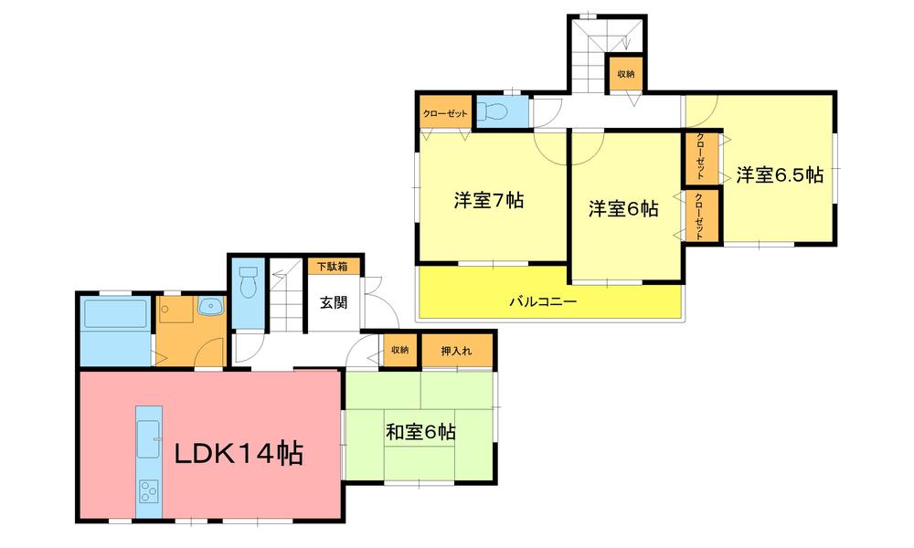 Floor plan. (K), Price 42,800,000 yen, 4LDK, Land area 125.71 sq m , Building area 95.22 sq m