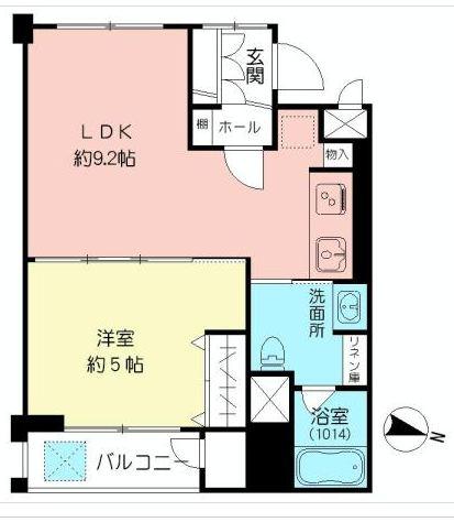 Floor plan. 1LDK, Price 11.9 million yen, Occupied area 37.15 sq m , Balcony area 7.39 sq m per day ・ Good view