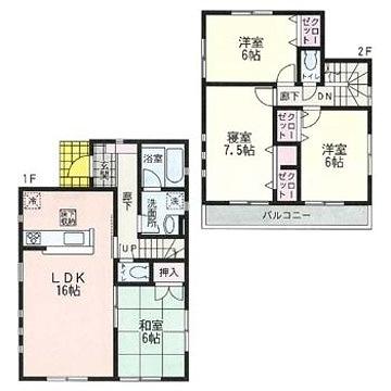 Floor plan. (3 Building), Price 43,500,000 yen, 4LDK, Land area 137.48 sq m , Building area 93.96 sq m