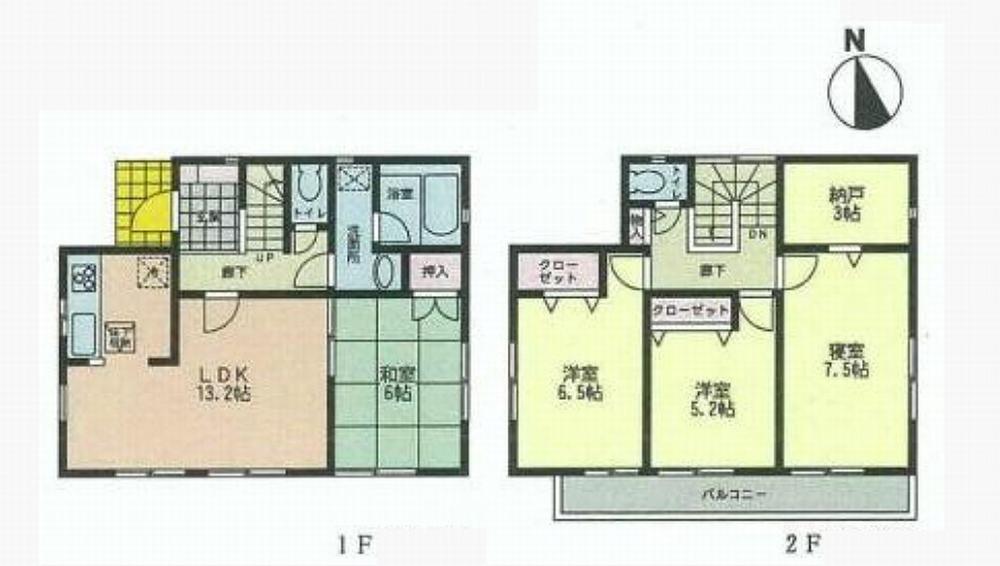 Floor plan. (1 Building), Price 37,800,000 yen, 4LDK+S, Land area 130.86 sq m , Building area 93.96 sq m