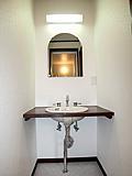 Wash basin, toilet. Sense of shiny "stylish renovation"