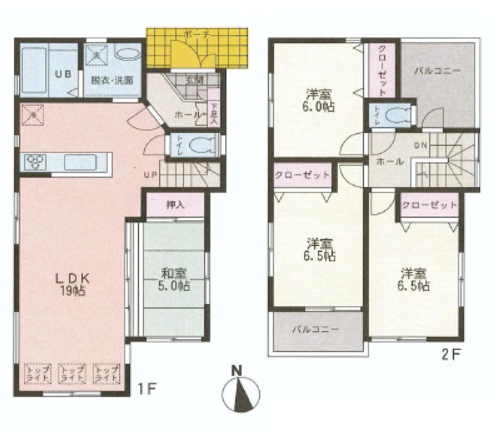 Floor plan. 39,800,000 yen, 4LDK, Land area 123.27 sq m , Building area 98.53 sq m