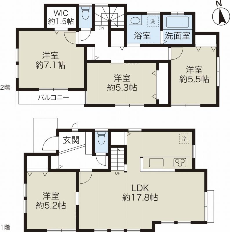 Floor plan. 47,800,000 yen, 4LDK, Land area 147.71 sq m , Building area 99.47 sq m