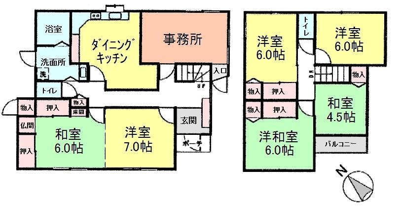 Floor plan. 43,800,000 yen, 7DK, Land area 297.77 sq m , Building area 127.46 sq m floor plan