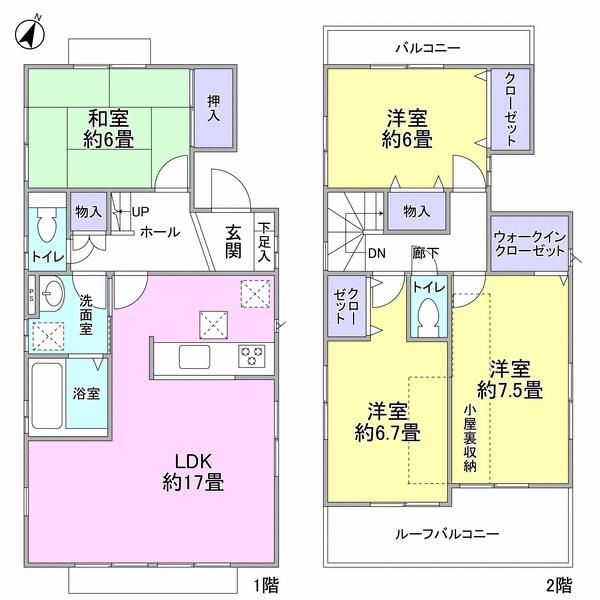 Floor plan. 51,800,000 yen, 4LDK, Land area 167.52 sq m , Building area 100.03 sq m 2 Building