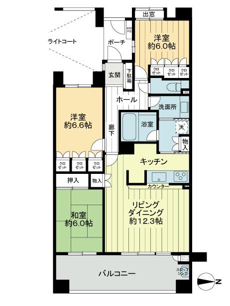 Floor plan. 3LDK, Price 30,800,000 yen, Occupied area 82.85 sq m , Balcony area 14.58 sq m