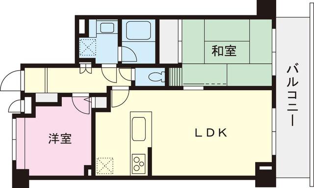 Floor plan. 2LDK, Price 26,800,000 yen, Occupied area 54.98 sq m , Balcony area 9.15 sq m